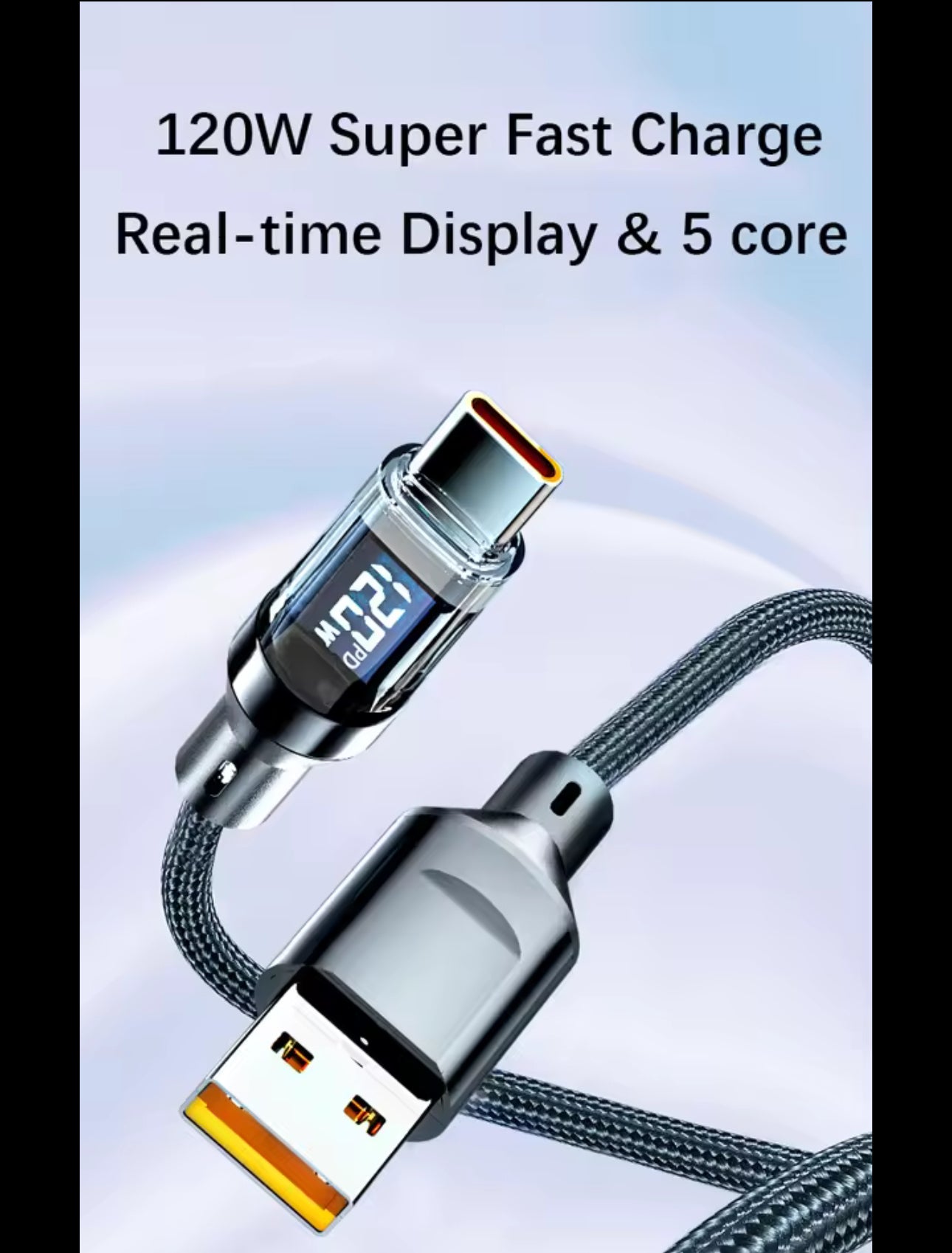 120W USB to Type C Digital Display Cable Fast