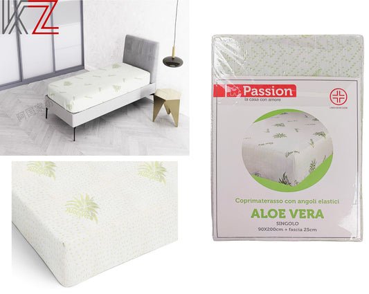 COPRIMATERASSO ALOE VERA CON ANGOLI ELASTICI SINGOLO