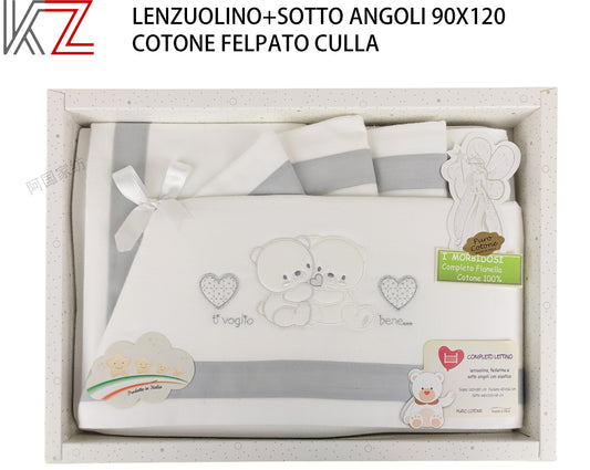 COMPLETO LETTO FELPATO CULLA NEONATO